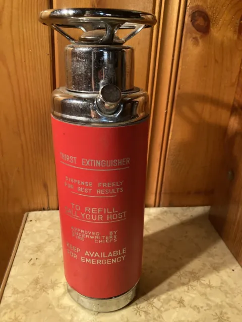 Vintage Thirst Extinguisher Musical Cocktail Shaker Plays How Dry I Am