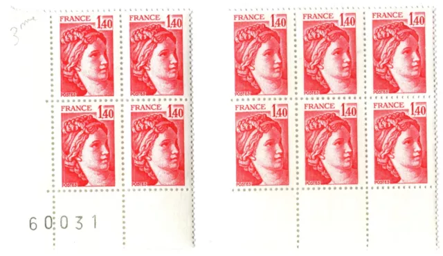 TIMBRE VARIETES : SABINE : 1,40 ROUGE N° Yvert : 2102b S140T