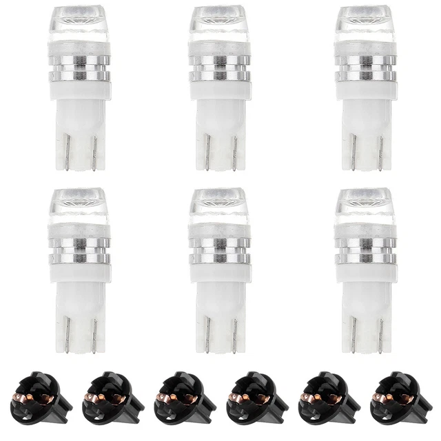 6X T10 Samsung 2323 SMD LED Instrument Cluster Light Bulbs PC194 Sockets White