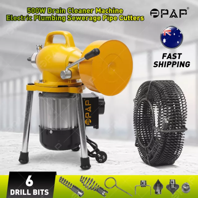 PPAP Drain Cleaner Machine Snake Electric 500W Plumbing Sewerage Pipe AU
