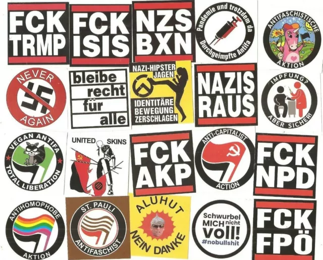 100x Anti Nazi Aufkleber stickers mix Antifa Gegen Nazis AFA Punk GNWP ARA 161 2