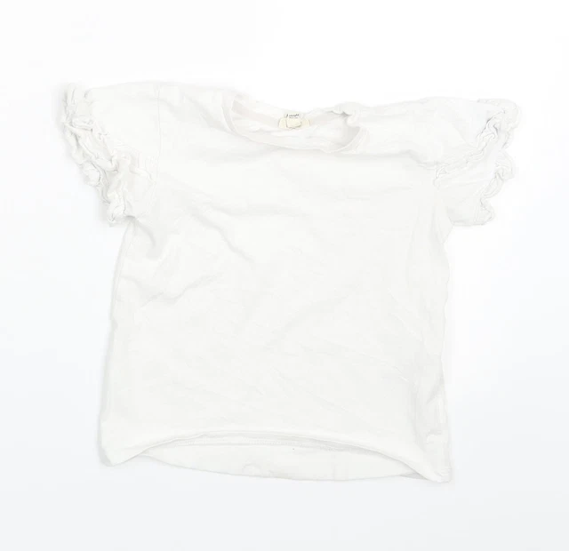 T-shirt pullover bianco cotone River Island per bambina taglia 18-24 mesi collo rotondo