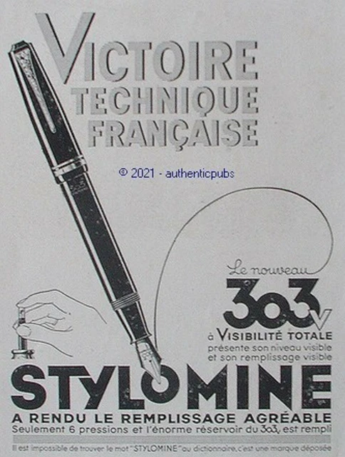 Publicite Stylomine 303 V Stylo Porte Plume Victoire De 1948 French Ad Pub Pen