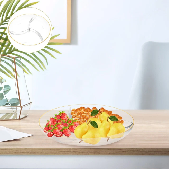 Piatto Frutta Abbronzatura Tre Compartimenti Piatti Porzione Porcellana Vassoio Veggie