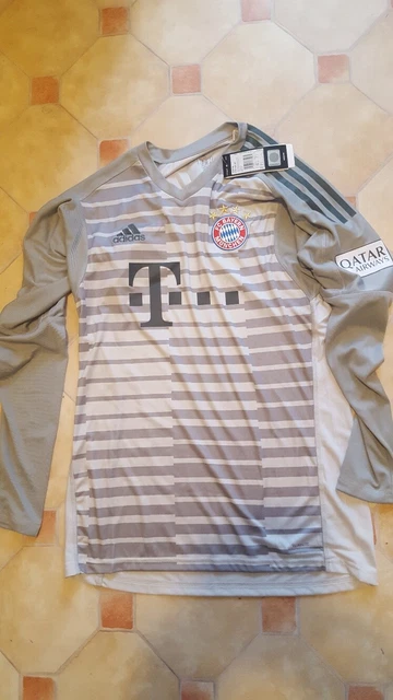 FC BAYERN MÜNCHEN Trikot -T--- grau/d'grau Torwart, adidas Gr.S, NEU mit Etikett