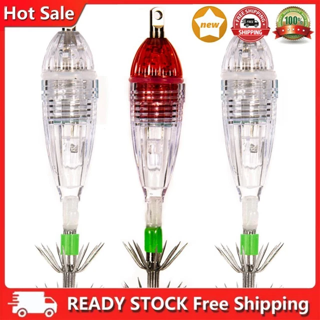 Button Battery LED Deep Drop Light Fishing Bait Squid Octopus Hook Fishing Lamp