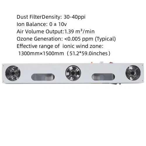 Air Blower W/ Illumination Lamp Overhead 3 Fan Ionizer Electrostatic Ionizing