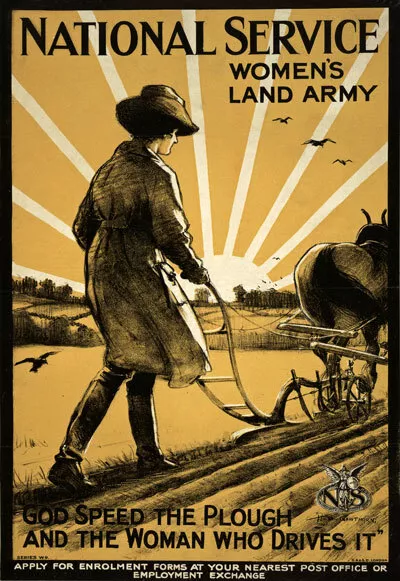 WA26 Vintage WWI Women's Land Army National Service War Poster WW1 A1 A2 A3