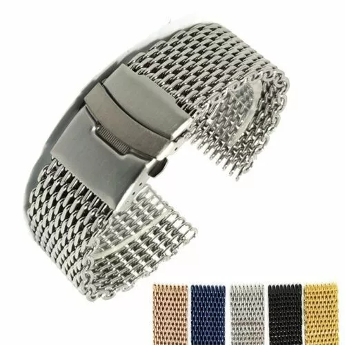 18-26mm Stainless Steel Milanese Watch Strap Band Shark Mesh Universal Bracelet