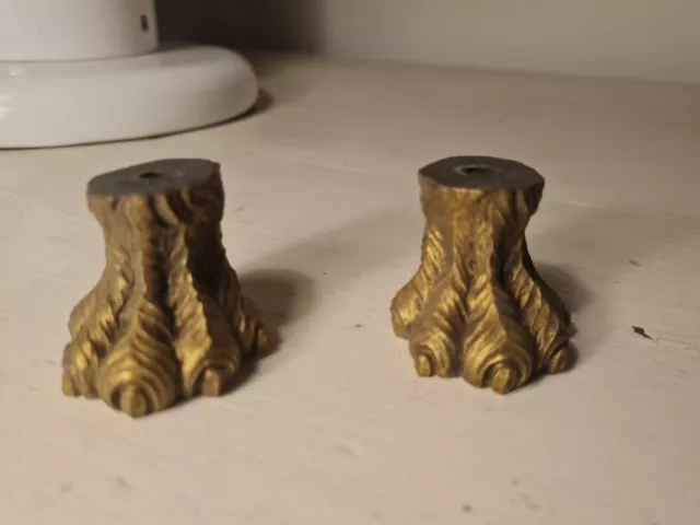 Ancienne Paire De Pieds Griffe En Bronze