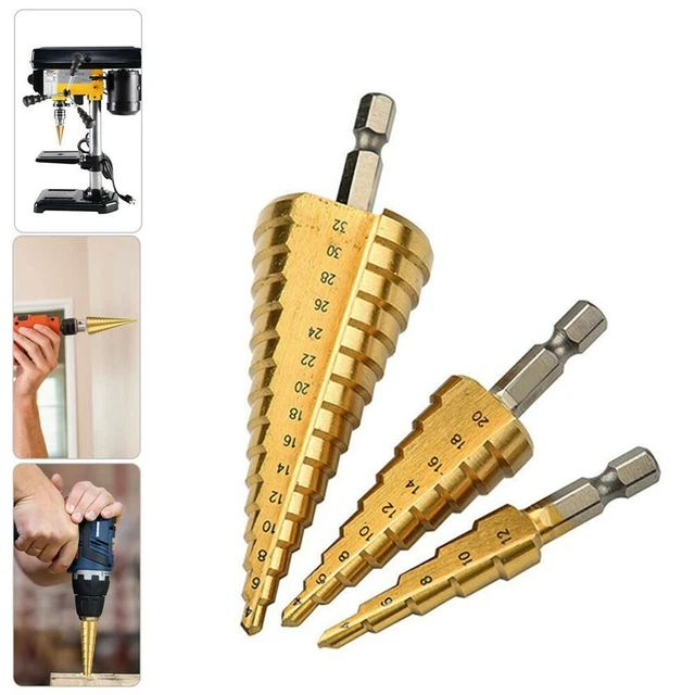 Chaud! Ars Acier Step Cone Drill Titane Bout Métal/Bois Trou Couteau 4-32/20/