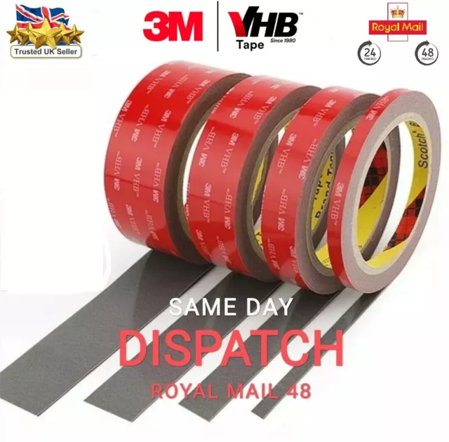 3M™ VHB™ Double Sided Tape Heavy Duty Pads Strong Sticky Tape Grey Clear Roll