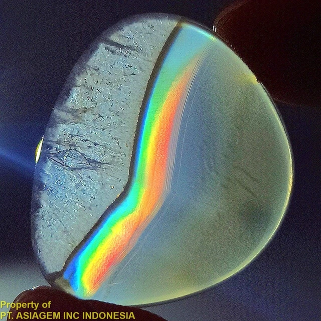 16ct 'A' Grade Rainbow IRIS AGATE ~Multi-Color Fire~ 1-of-a-kind ~100% Natural