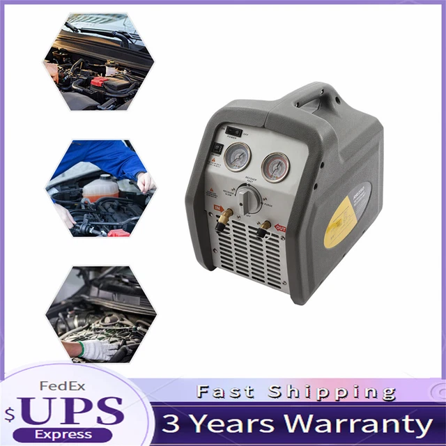 110V Refrigerant Recovery Machine 1/2HP Dual Cylinder HVAC Recycling Tool 60Hz