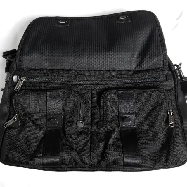 Tumi Alpha Bravo Pinckney Black Flap Briefcase Messenger Laptop Bag 3