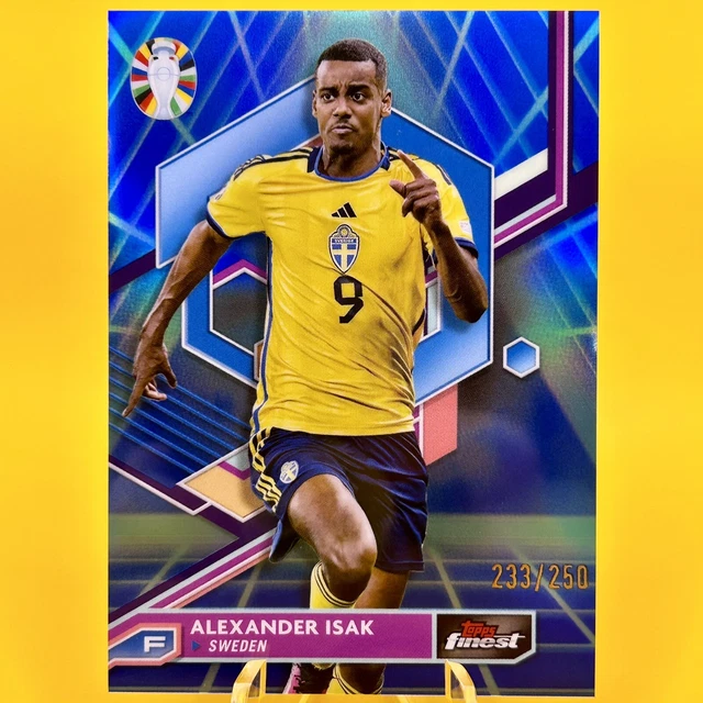 ALEXANDER ISAK 2024 Topps Finest Road to UEFA EURO Blue /250 82 Sweden