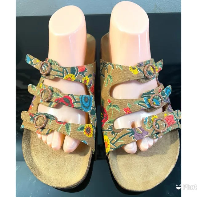 New Eurowellness Balance Flower Strappy Slip On Women’s Sandals Size 11/42