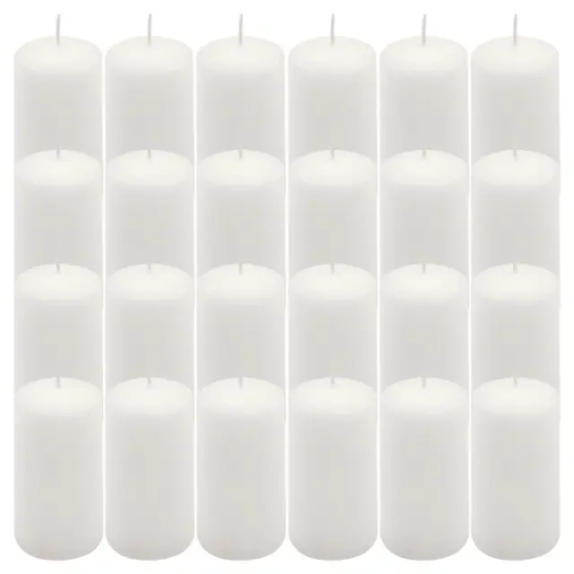 Juego de 24 velas blancas altura 10 cm Ø 5 cm largo tiempo de combustión vela redonda Navidad