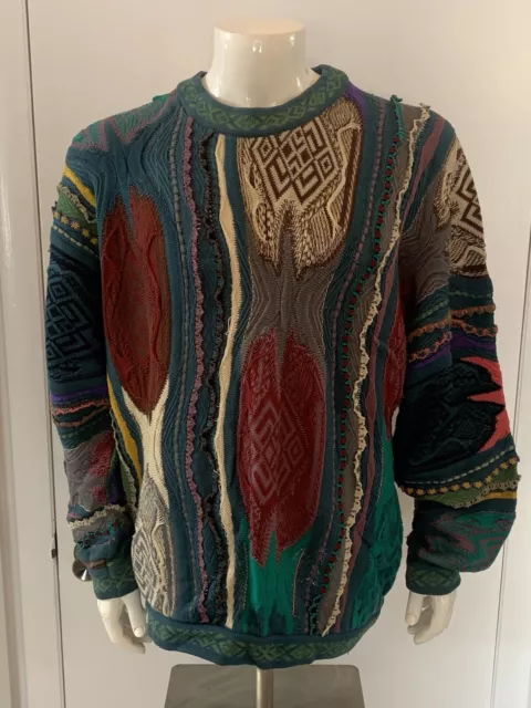 Vtg Coogi Sweater Pullover Mens Xl Multicolor Rare 80’S Design