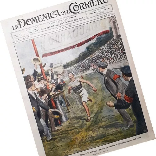 domenica del corriere 1908 n°40 ● MARATONA DI MILANO