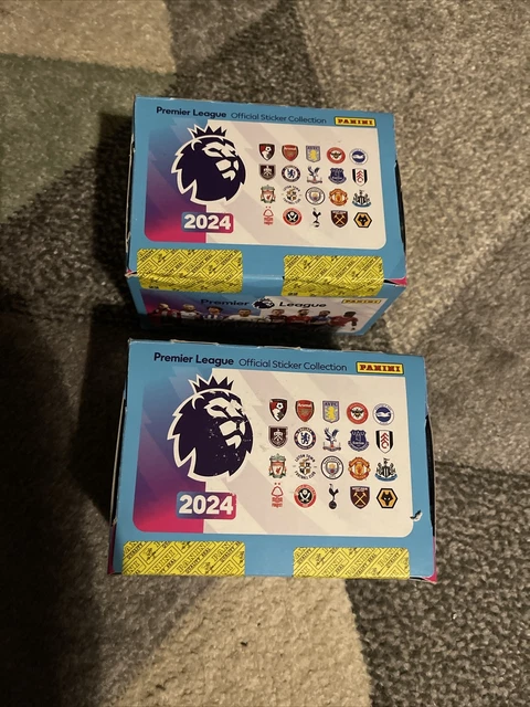 Pl Sticker PANINI PREMIER LEAGUE Sticker Collection 2024 Full Box 100 Packets ...