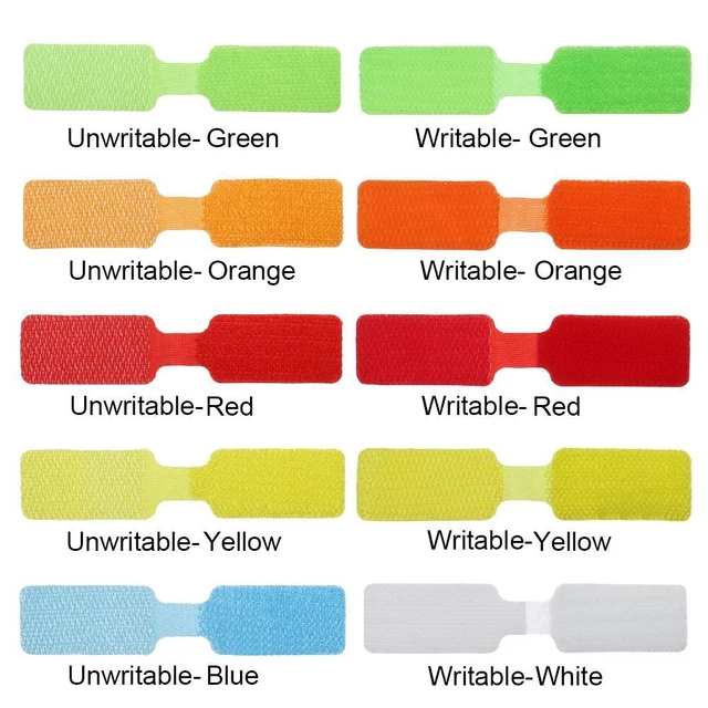 Set 40 Etichette Autoadesive Multicolore Per Cavi | Etichette Scrivilo Tu In Nylon | Per Organizzare Cavi Elettrici