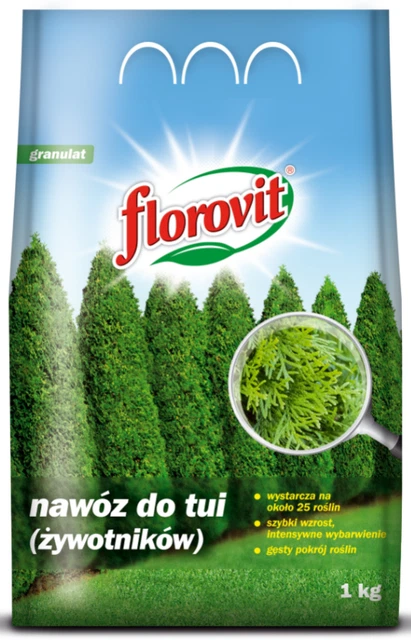 Thuja Dünger 1kg - Koniferendünger Für 40 Pflanzen Gegen Braune Nadeln