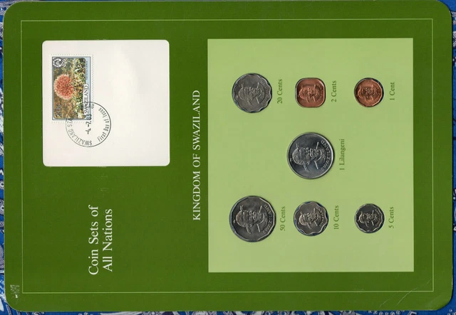 Coin Sets of All Nations Swaziland 1975-1982 20, 5 cents, 1 Lilangeni 1979