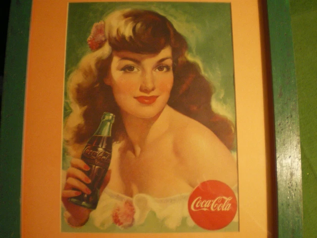 COCA COLA LITHOGRAPH Girl drinking Coke original vintage print c1940s ...