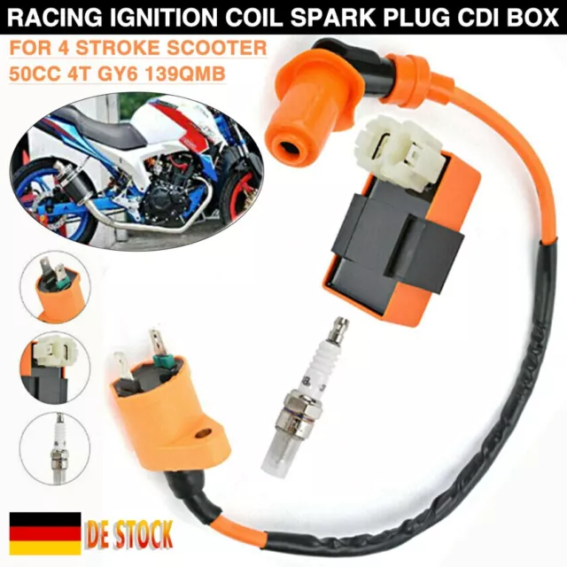 Racing Ignition Coil Spark Plug CDI Box Set For GY6 50cc 125cc 150cc Scooter ATV