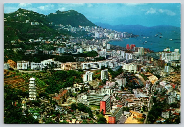 Postcard Tiger Balm Garden Overlooking Towards Victoria City Hong Kong