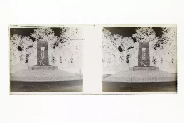 Monument France Photo Amateur Stereo L13n18 Plaque de verre Vintage NEGATIF