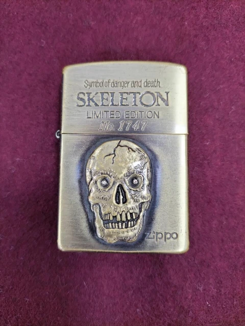 Vintage Zippo 1995 "Skeleton" Limited Edition No.1747 Windproof Oil Lighter