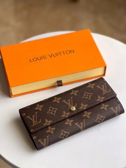 LOUIS VUITTON Monogram Portefeuille   M61734 Long Wallet Brown PVC Leather A++