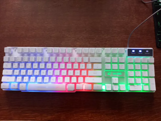 German Layout LED Hintergrundbeleuchtung,Gaming Tastatur Und Maus Regenbogen Set