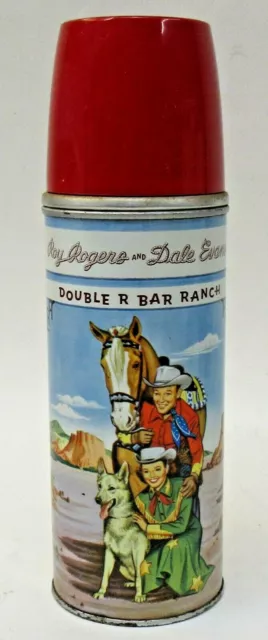 CIRCA 1954 ROY ROGERS & DALE EVANS Double R Bar Ranch THERMOS near mint ...
