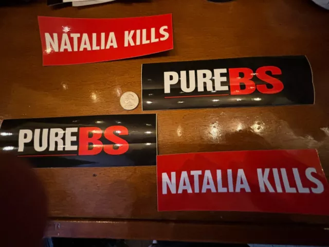 Blake Shelton Pure BS/Natalia kills Stickers (Lot of 4)/+ Free flag sticker￼