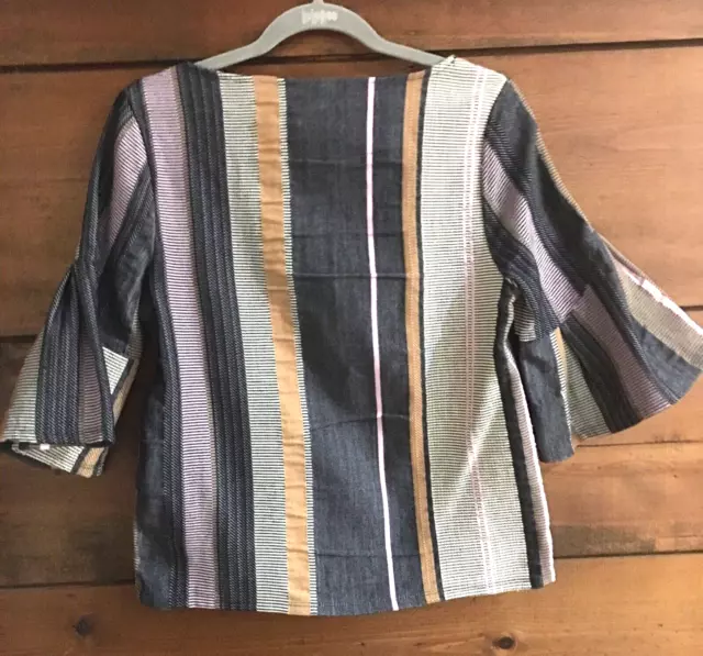Dolan Left Coast Collection Striped Bell Sleeve Top Women Size XS Anthropologie 2