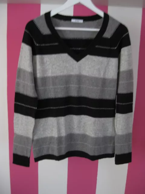 Maglione Donna Pullover Maglia Persona Max Mara, Nero Grigio, Tg. Comoda S Nuovo