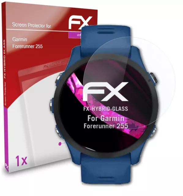 atFoliX Glasfolie für Garmin Forerunner 255 Panzerfolie 9H Schutzpanzer