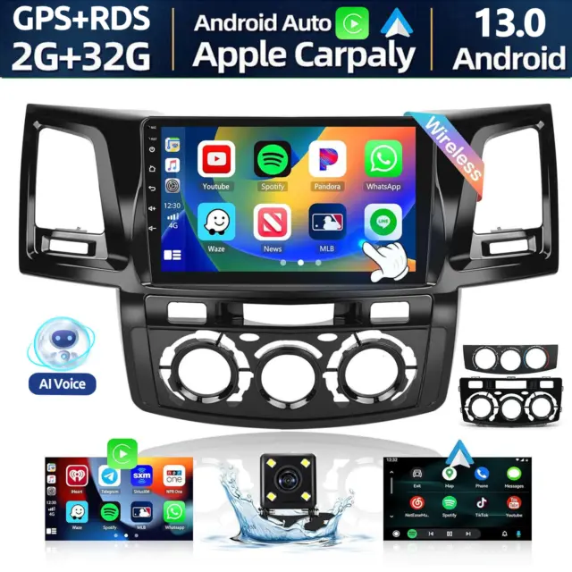 9'' Android 13 For Toyota Hilux 2005-2014 Apple Carplay Car Stereo Gps Head Unit