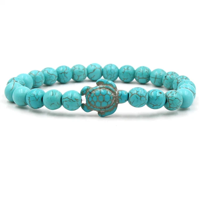 Brazalete hombre estilo cobre joyas de remolque bohemio negro turquesa