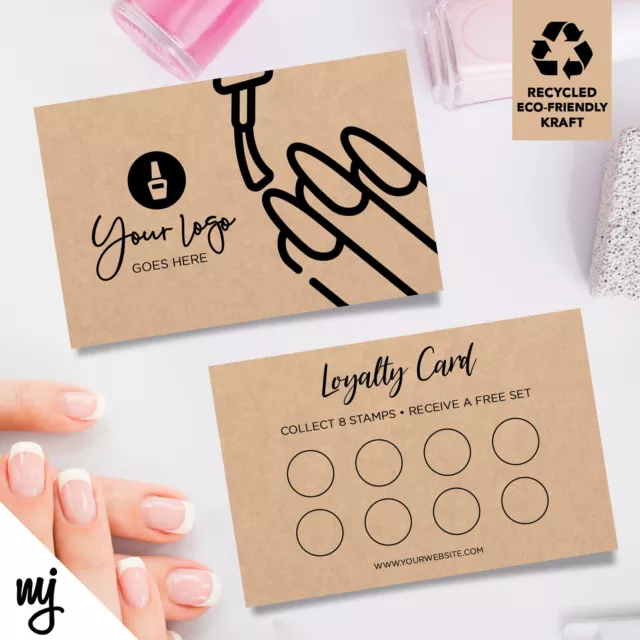 Kraft Loyalty Cards Eco Recyclable | Nail Technician Nails Beauty Therapist 02