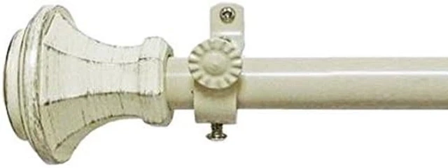 28 - 48 in Achim Home Furnishings Buono II Carson Rod & Finial Cream  RODCAR2848