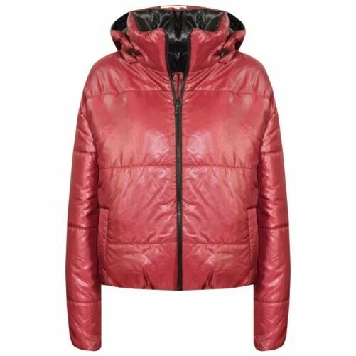 Ragazze Giacche Bambini Vino Reversibile Corto Cappuccio Piumino Imbottito 5-13