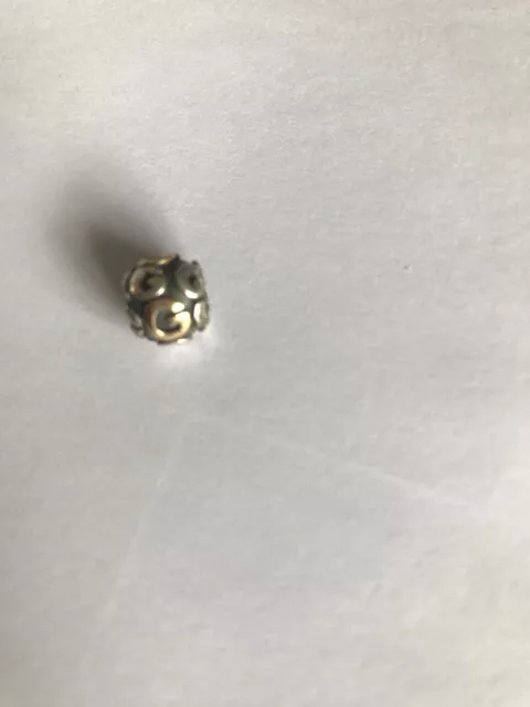 Original Pandora Charm G Bicolor 925 Silber mit 14k Gold ALE