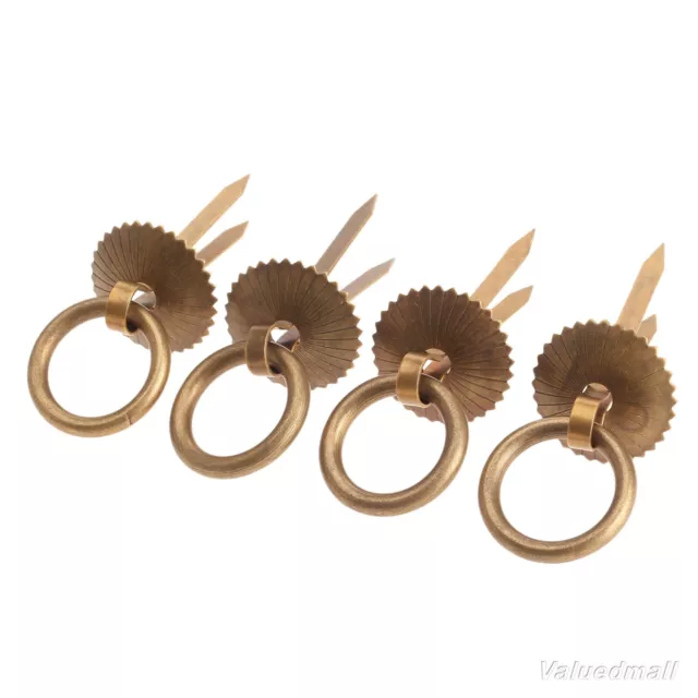 4Pcs Brass Drawer Pull Handle Rings for Furniture Hardware Handles Home Decor