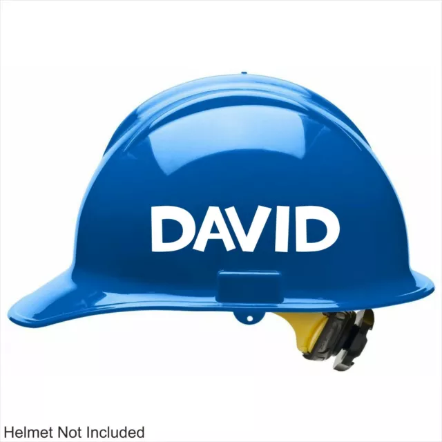 2 x  Custom Text Personalised Name Hard Hat Safety Helmet Vinyl Stickers Decal