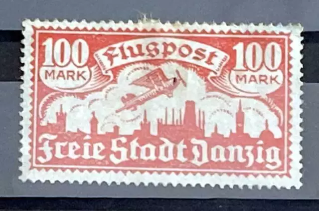 Briefmarke Freie Stadt Danzig 100 Mark Flugpost // ungestempelt