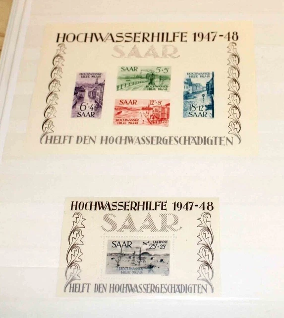 Saarland 1947 bis 1959: GUTE Sammlung auf Steckseiten aus Nachlassauflösung